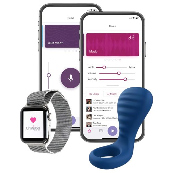 OHMIBOD Bluemotion Nex 3 - okos, vibrációs péniszgyűrű (kék)