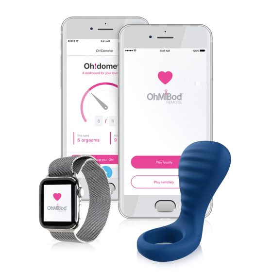 OHMIBOD Bluemotion Nex 3 - okos, akkus vibrációs péniszgyűrű (kék)