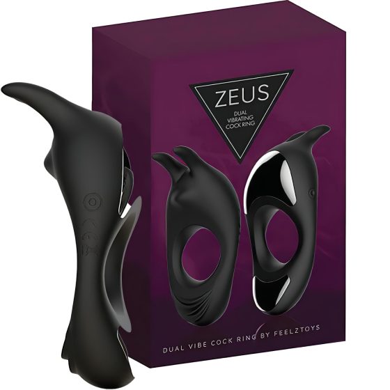 FEELZTOYS Zeus - akkus, vibrációs péniszgyűrű (fekete)