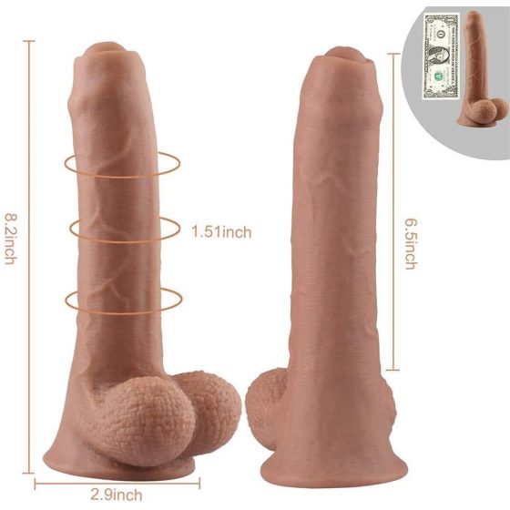 Tracy's Dog Uncut Foreskin - herés dildó (21cm) - natúr