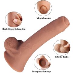   Tracy's Dog Uncut Foreskin - herés dildó (21cm) - natúr